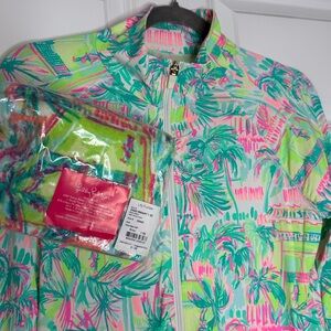 Lilly Pulitzer Luxletic Zip Perfect Match Tennis Jacket Women’s S + NWT Towel